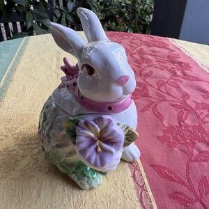 Corner Ruby Spring Collection Ceramic Bunny Canister or Sugar Pot